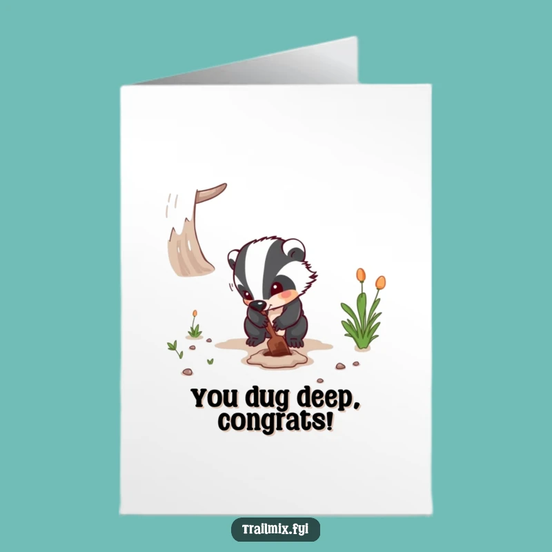 Free Printable Badger Congratulations Card - Funny Downloadable Gift for Achievers!
