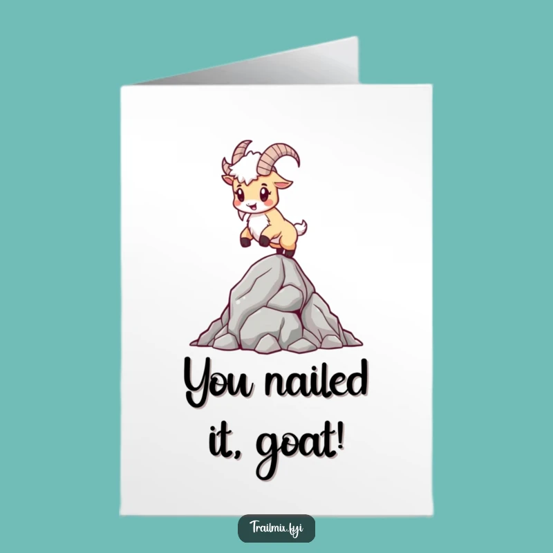 Free Printable Congrats Card: Goat's Balance for Your Triumph