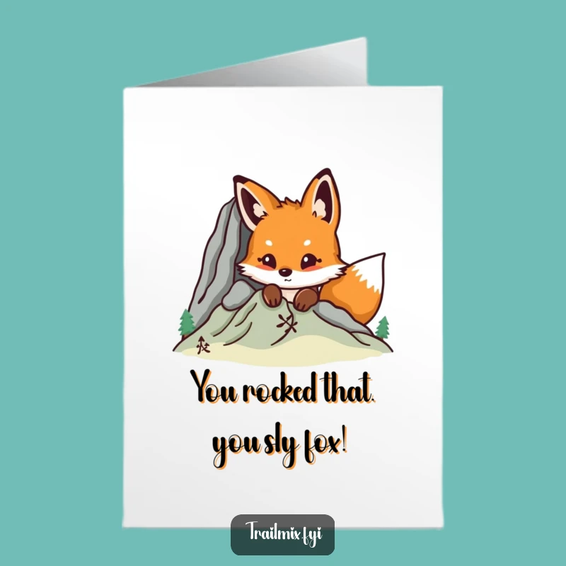 Free Printable Fox Congratulations Card: Mountainous Success Funny Downloadable Gift