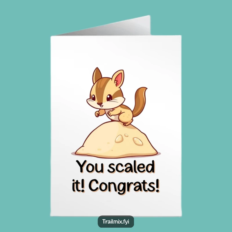 Free Printable Congrats Card: Chipmunk's Climb to Success