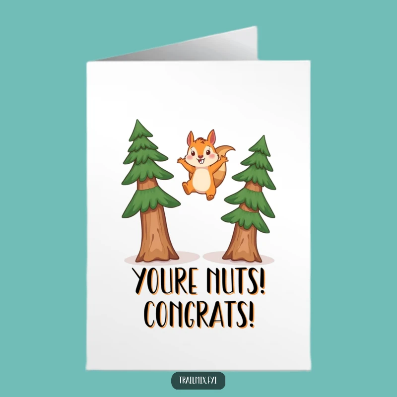Free Printable Congrats Card: Joyful Squirrel Leap, Unique Downloadable Greeting for Big Wins