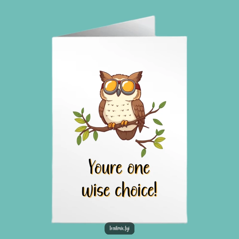 Free Printable Congratulations Card: Owl's Keen Eye - Funny Downloadable Gift