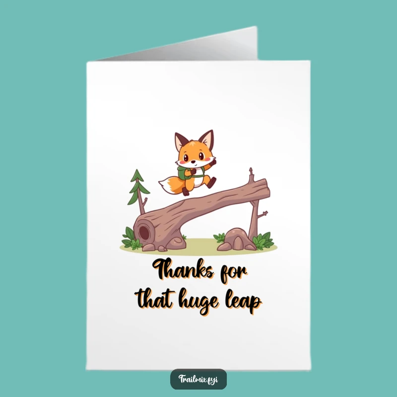 Free Printable Fox Hiker Thank You Card: Energetic Downloadable Gratitude Gift