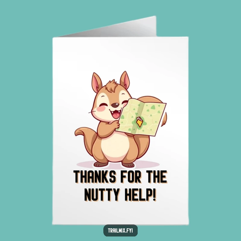 Free Printable Squirrel Thank You Card - Grateful for your help, downloadable gift!
