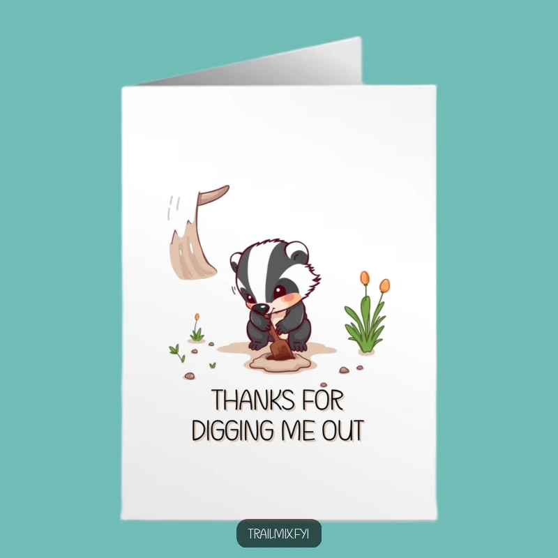Free Printable Thank You Badger Card - Funny Downloadable Gift for Dedicated People!