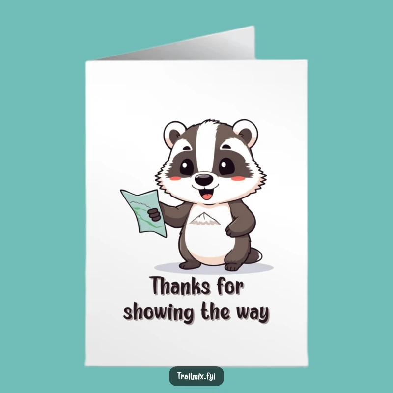 Free Printable Thank You Card: Badger's Helpful Map Funny Downloadable Gift