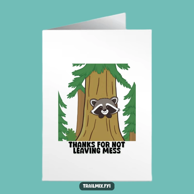 Free Printable Thank You Card: Cheeky Raccoon For Your Gratitude, Downloadable Gift