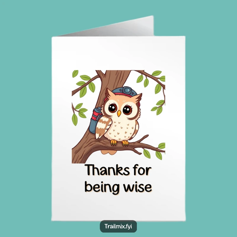 Free Printable Thank You Card: Owl Hiker - Thanks for the Adventure!