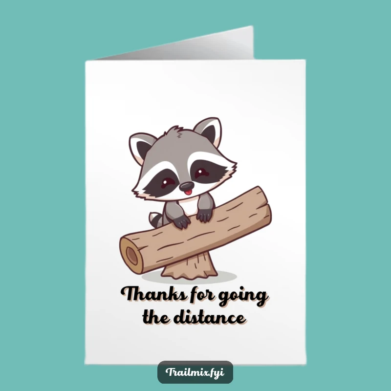 Free Printable Thank You Card: Raccoon's Balance, Funny Gratitude Gift
