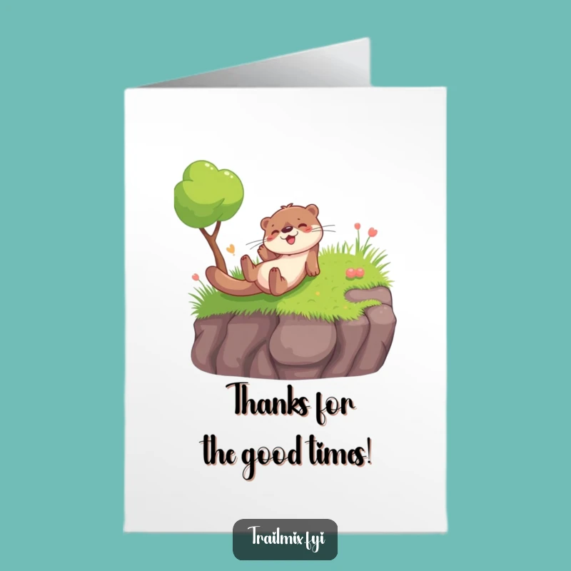 Free Printable Thank You Card: Sliding Otter, Humorous Downloadable Gift