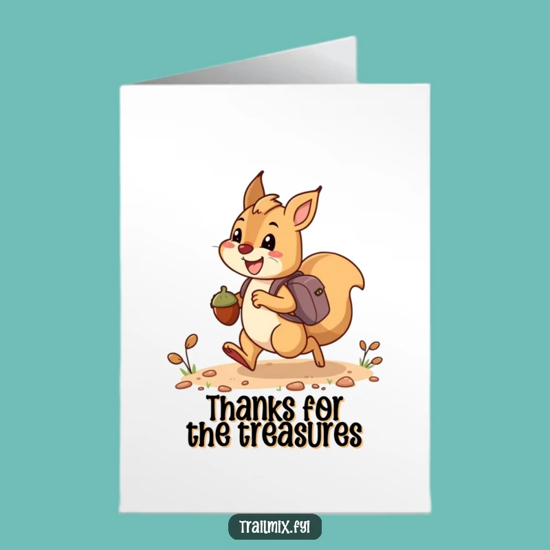 Free Printable Thank You Card: Squirrel's Acorn Thanks, Whimsical DIY Gift