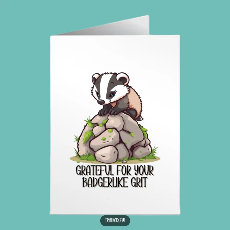Free Printable Thank You Card: Grateful Badger For Your Kindness, Downloadable Gift