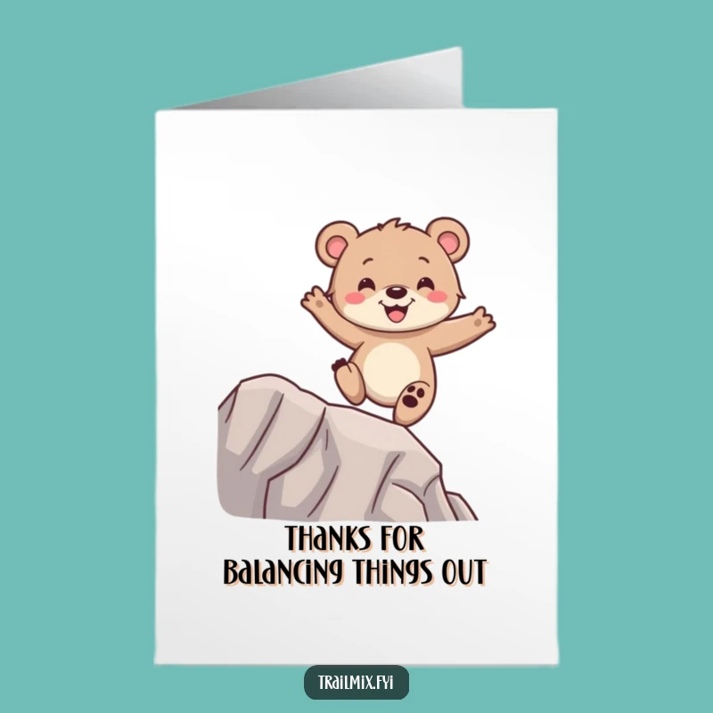 Free Printable Bear Cub Thank You Card: Cheerful Downloadable Gratitude Gift