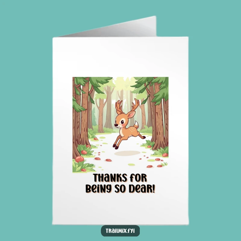 Free Printable Deer Thank You Card - Forest grace, heartfelt downloadable gift!