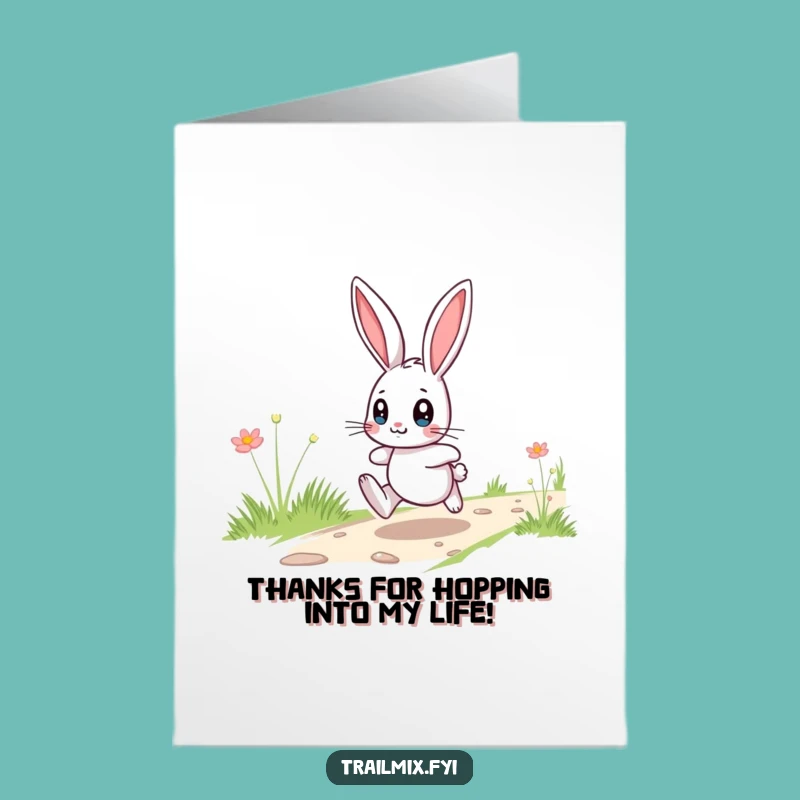 Free Printable Bunny Thank You Card: Hopping Thanks Funny Downloadable Gift
