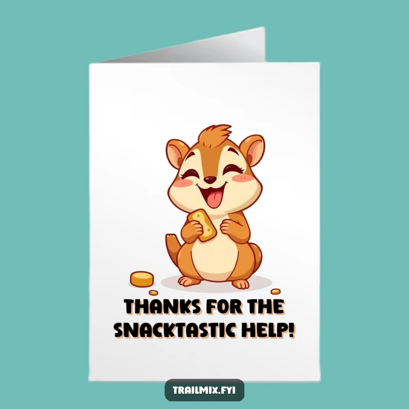 Free Printable Thank You Chipmunk Card: Munching My Thanks Downloadable Gift