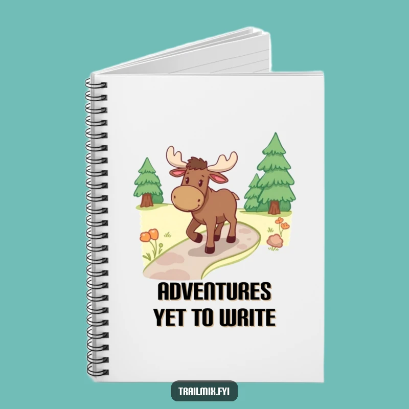 Funny Moose Ambling Path Notebook - Cheerful Journal Gift for Wanderers