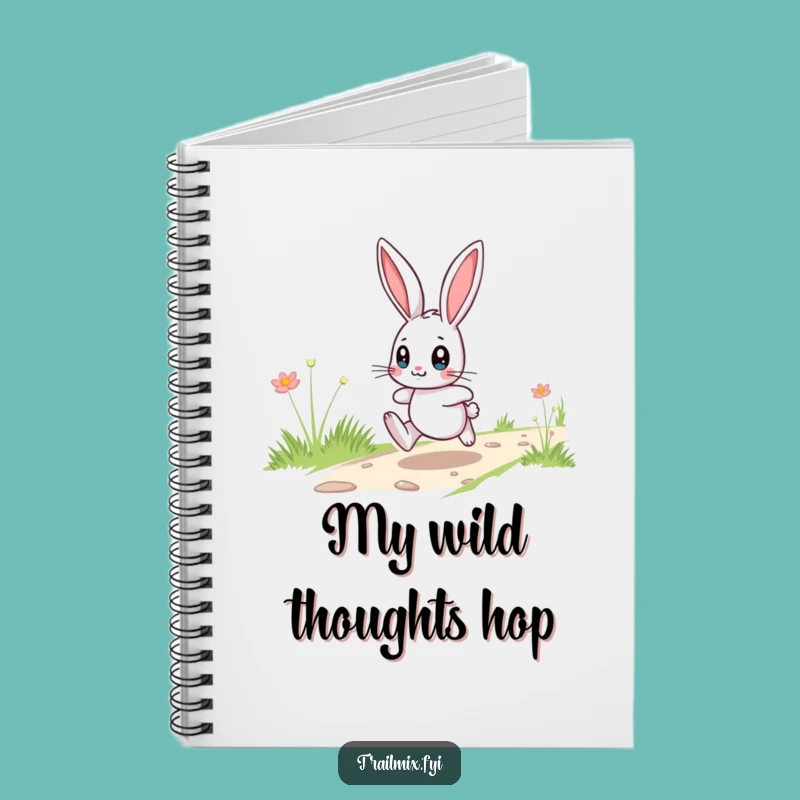Funny Bunny Trail Hop Notebook - Playful Journal for Ideas Gift