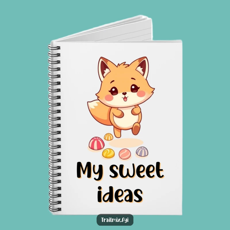 Funny Fox Candy Trail Notebook: Jot Down Sweet Thoughts with a Smile!