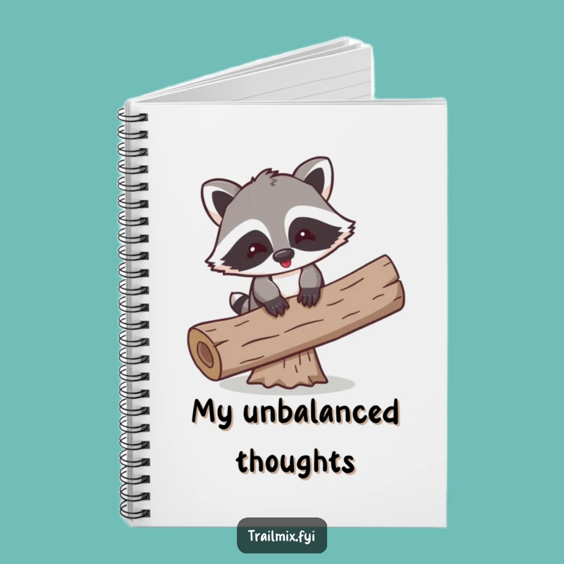 Funny Raccoon Balancing Notebook - Journal Cartoon Fun Gift