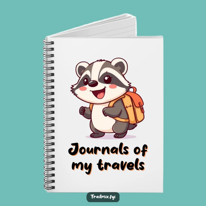 Funny Badger Explorer Notebook - Journal Cartoon Journey Gift