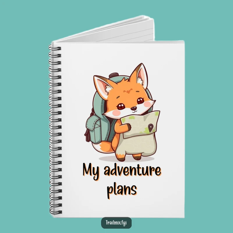 Funny Fox Map Backpack Notebook - Journal for Explorers, Perfect Humorous Gift