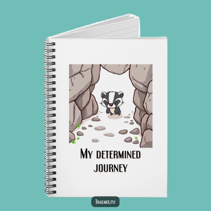 Funny Determined Badger Notebook, Rocky Path Journal, Creative Funny Gift