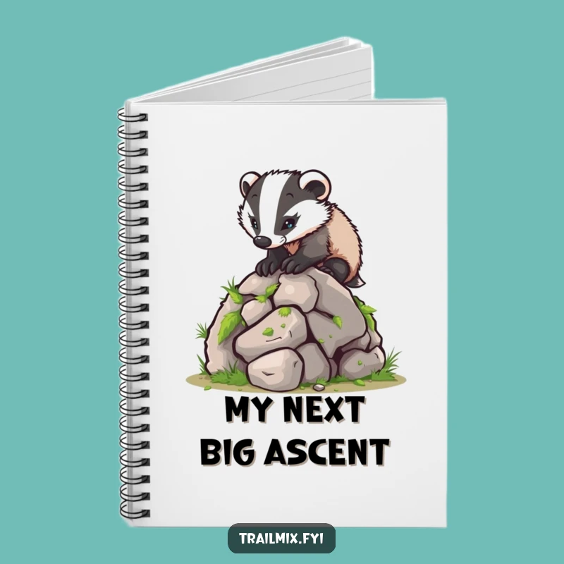 Funny Determined Badger Climbing Notebook: Jot Down Ideas with Hilarious Grit