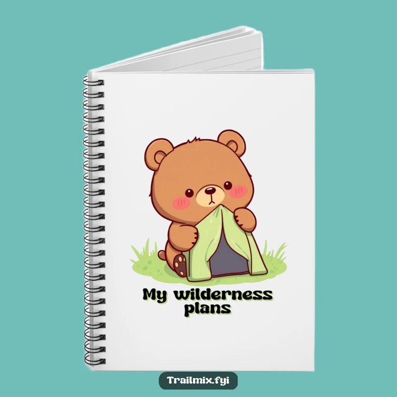 Funny Bear Camping Tent Notebook - Journal for Determined Plans, Perfect Gift