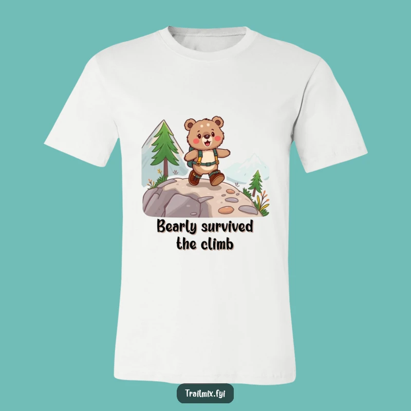 Funny Skipping Bear T-Shirt: Joyful Hiker Tee, Ultimate Funny Gift for Trail Enthusiasts