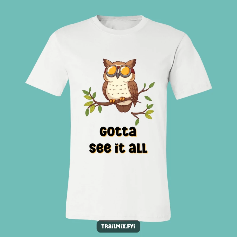 Funny Brave Owl Trail Survey T-Shirt - Adventurous Character Tee