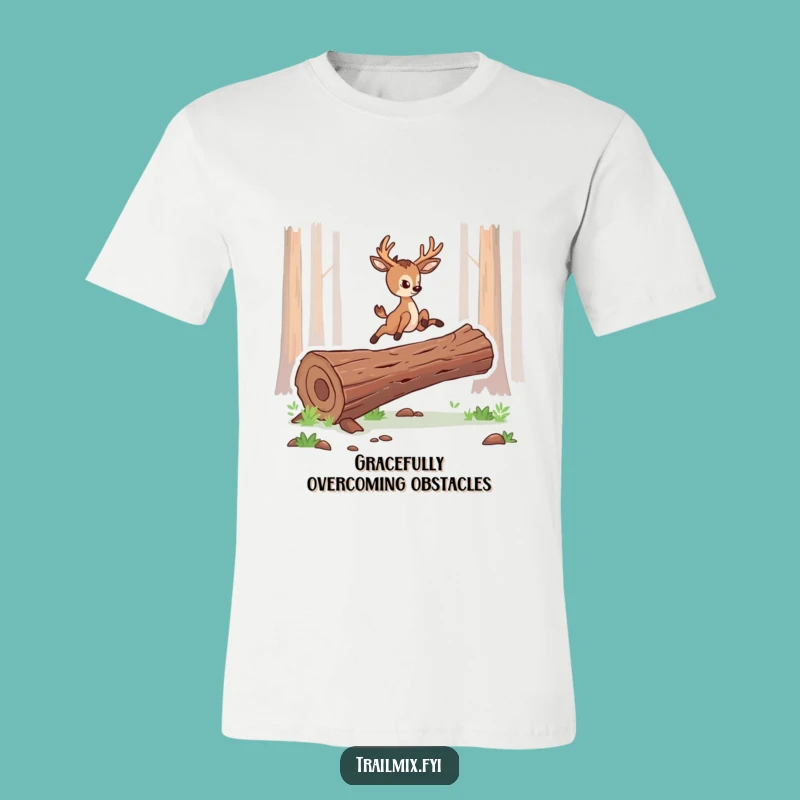 Funny Deer Leap T-Shirt: Graceful Jumper's Determined Outdoor Tee, Great Gift