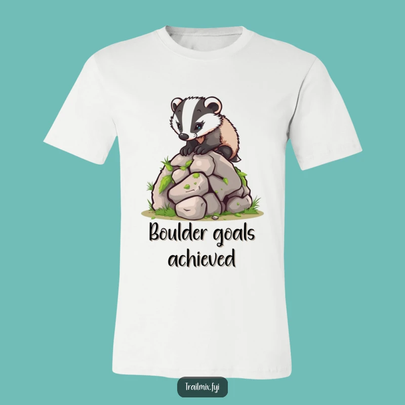 Funny Determined Badger Climbing Tee: Hilarious Outdoor Adventure Shirt Gift