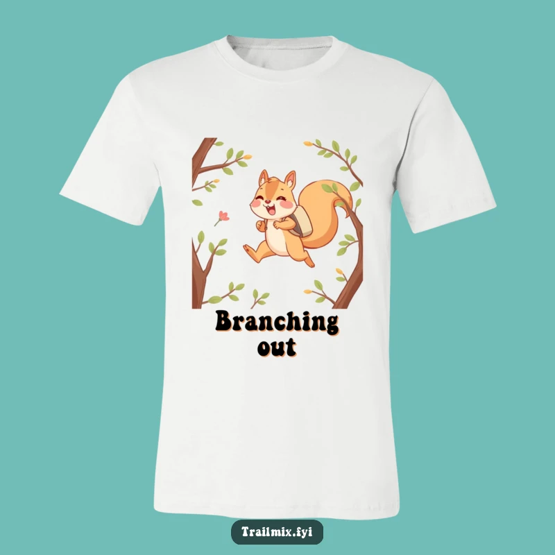 Funny Happy Squirrel Leaping T-Shirt - Adventurous Critter Tee for Fun
