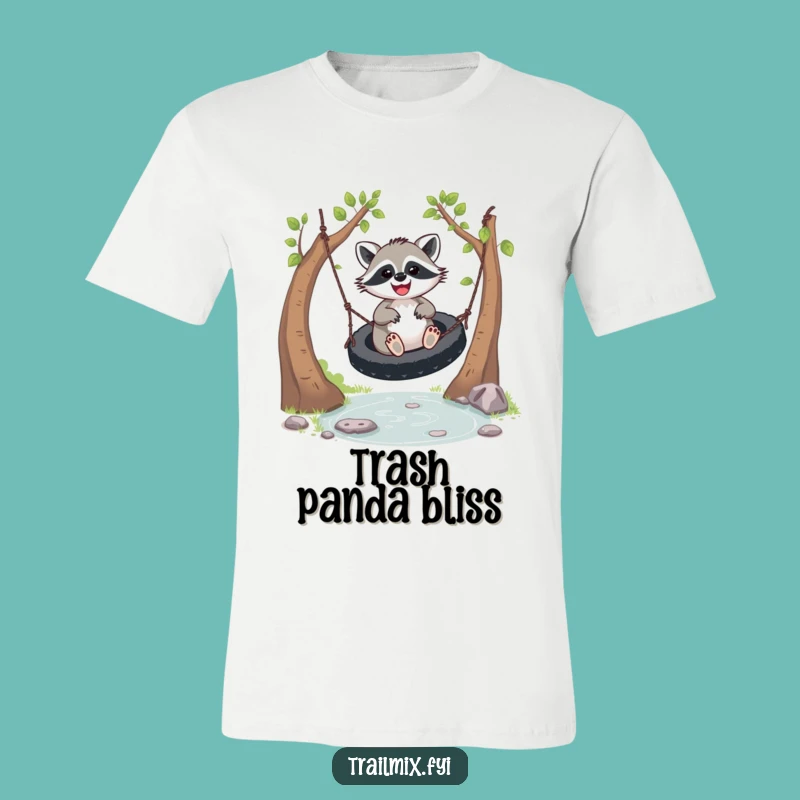 Funny Joyful Racoon Swing Tee - Whimsical T-Shirt Gift