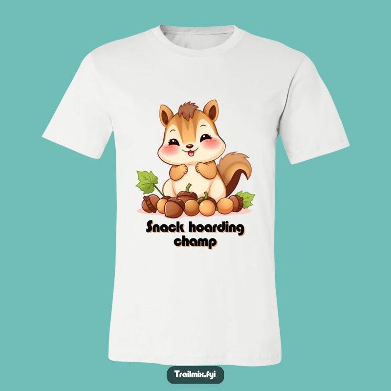 Funny Smiling Chipmunk Tee: Adorable Gatherer & Hilarious Gift