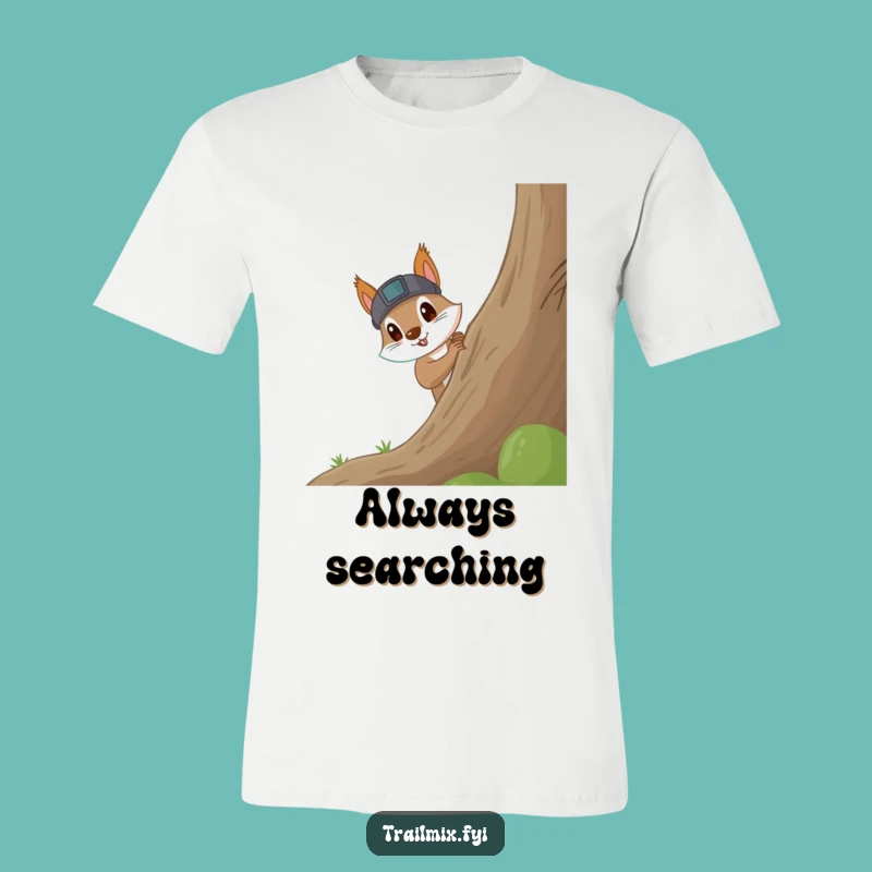 Funny Squirrel Headlamp T-Shirt: Eager Explorer Design, Ideal Funny Gift