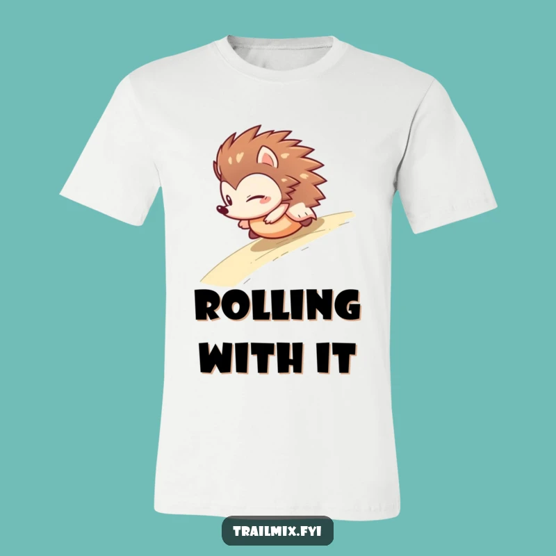Funny Determined Hedgehog Rolling Ball T-Shirt - Comedic Adventure Gift Apparel