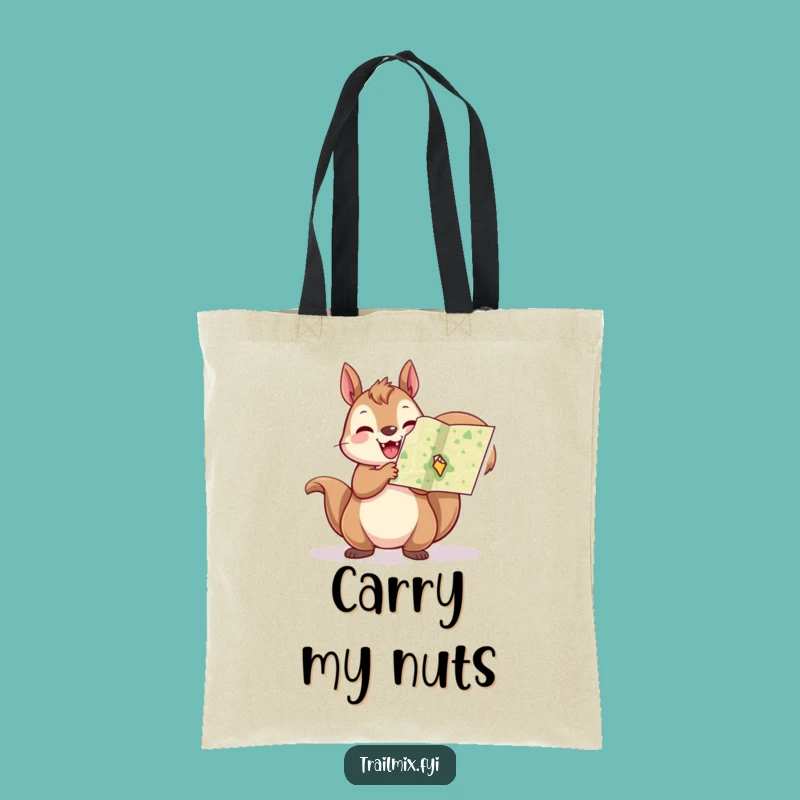 Funny Squirrel Map Tote Bag: Cheerful Explorer Gift Idea