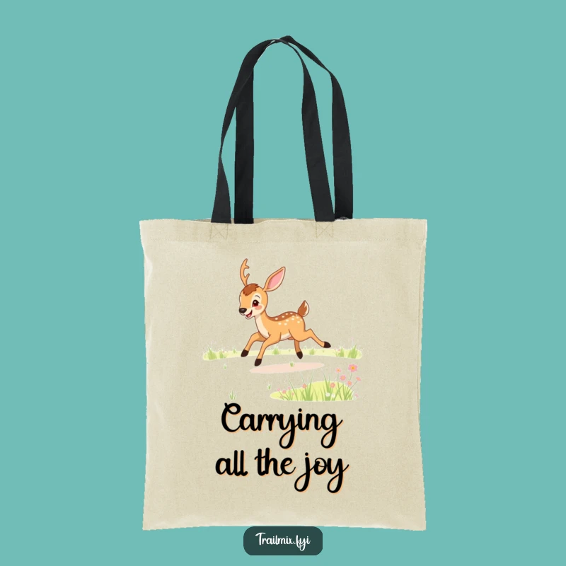 Funny Deer Meadow Bound Tote Bag - Joyful Nature Shopping Gift
