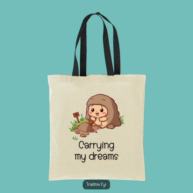 Funny Mole Tote Bag - Durable Determined Character Trail Accessory Gift