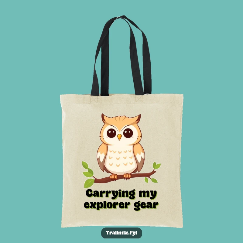 Funny Adventure Owl Tote Bag, Wise Perching Carryall, Chic Funny Gift