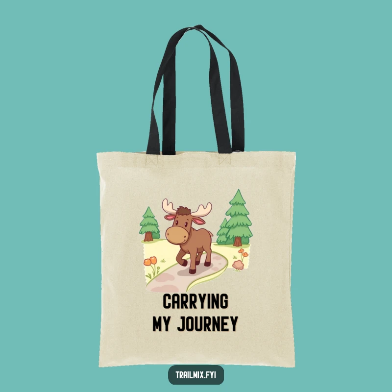 Funny Moose Ambling Path Tote Bag - Cheerful Nature Accessory Gift