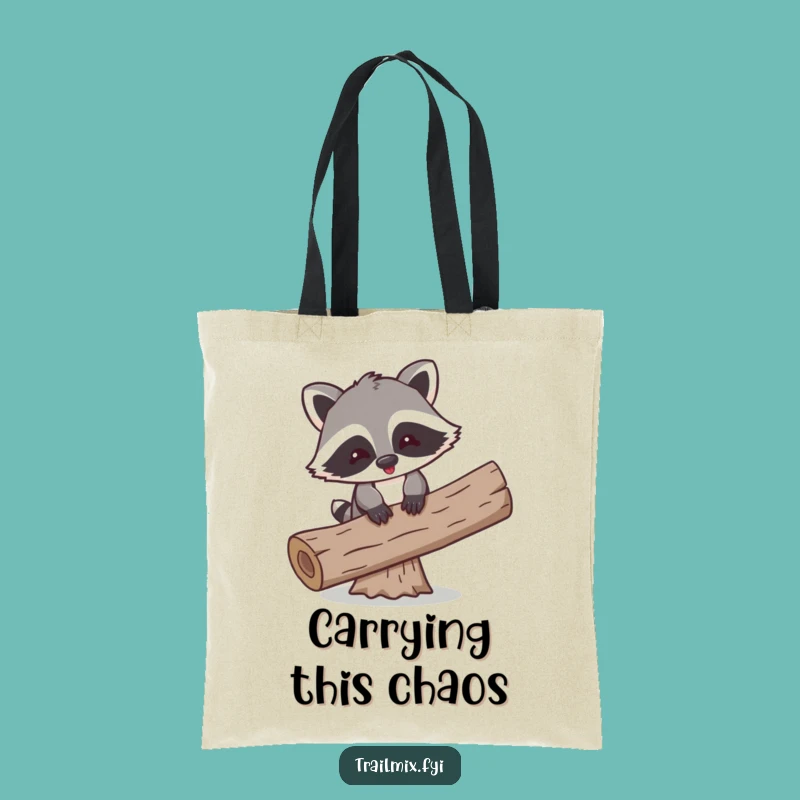 Funny Raccoon Balancing Tote Bag - Durable Cartoon Accessory Gift