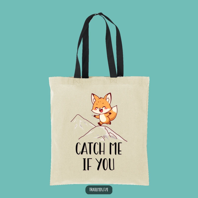 Funny Fox Mountain Tote: Playful Bounding Explorer Bag Gift
