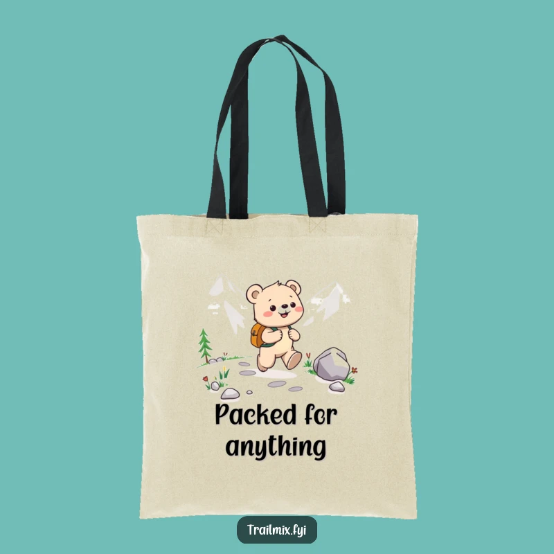 Funny Bear Cub Mountain Tote Bag: Carry Your Adventures, Practical Funny Gift