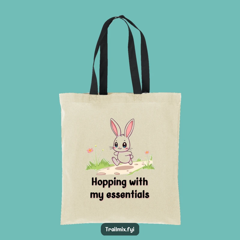 Funny Bunny Trail Hop Tote Bag - Playful & Hilarious Carry-All Gift