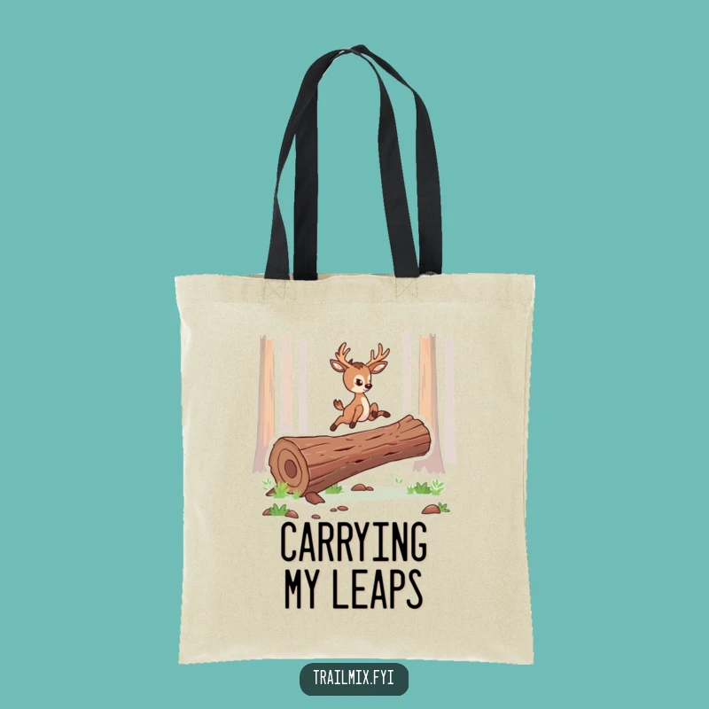Funny Deer Leap Tote: Graceful Jumper's Adventure Bag, Gift Idea