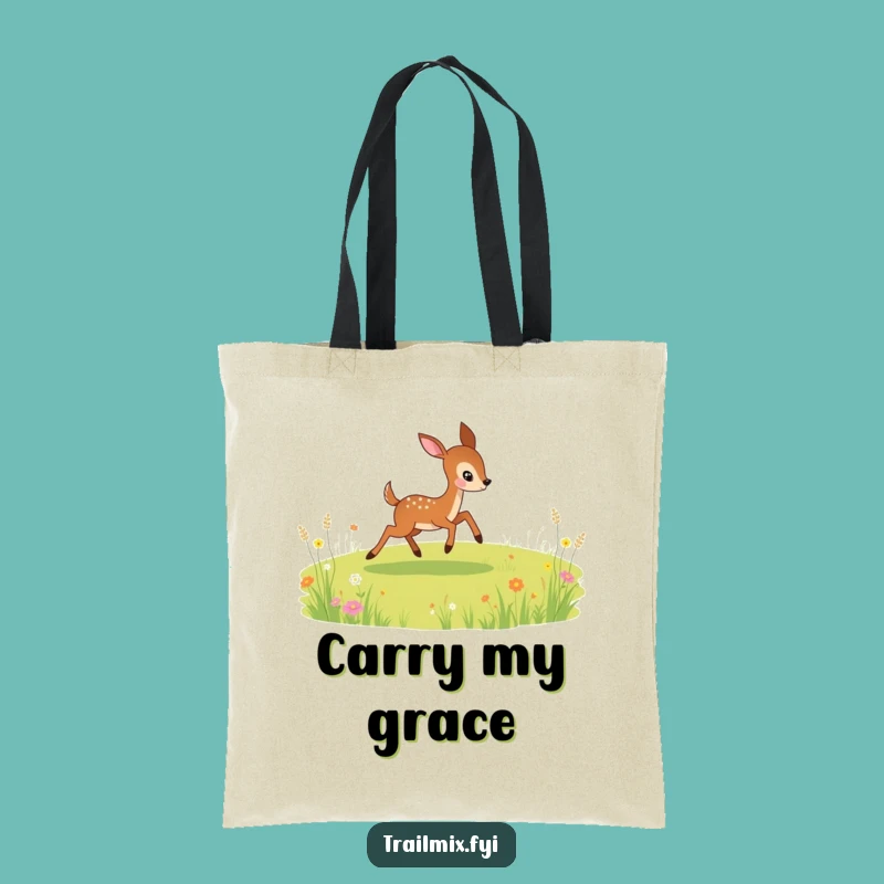 Funny Deer Tote Bag: Playful Bounding Design, Perfect Nature Gift!