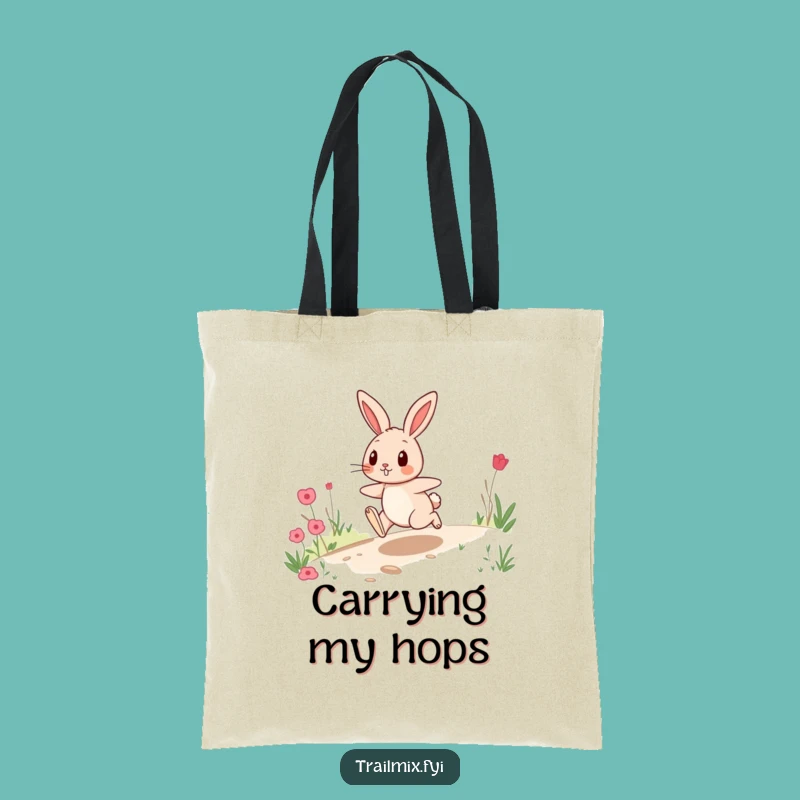 Funny Rabbit Hop Tote: Energetic Trail Buddy Bag, Perfect Gift Idea